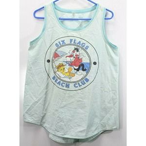 Six Flags Beach Club T Shirt Tweet Sylvester 1988 Looney Tunes Tank Top Large
